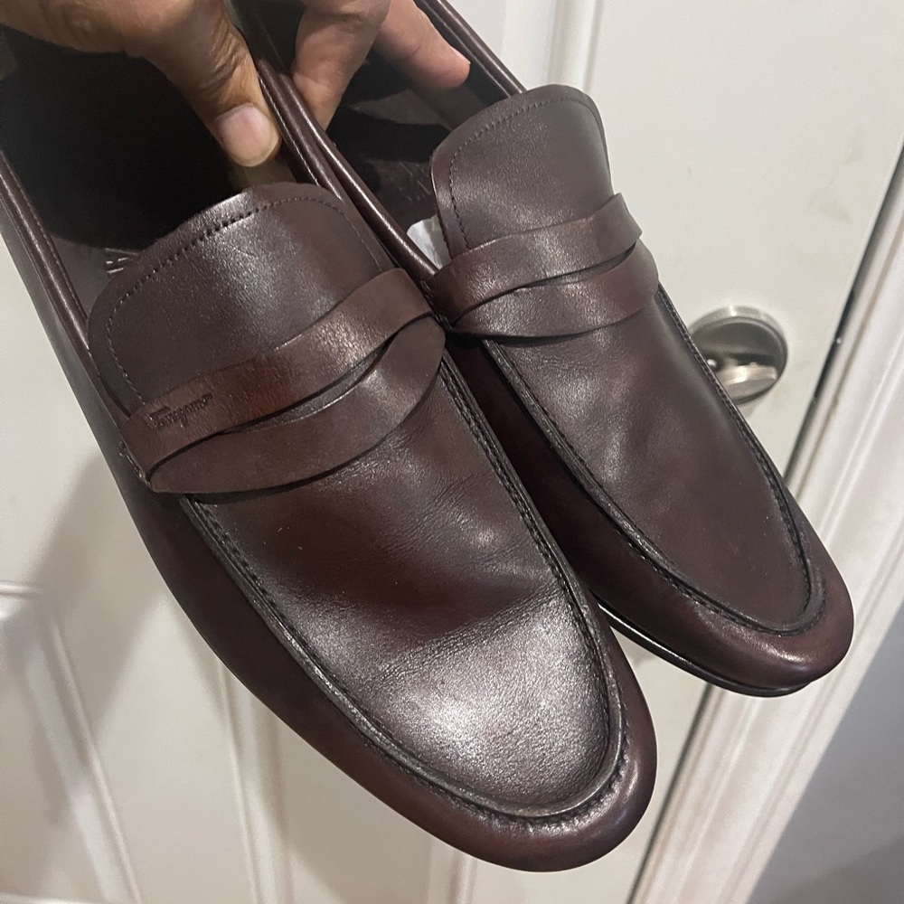 Salvatore Ferragamo Dark Brown Loafers Sz 12 D - Picture 1 of 16